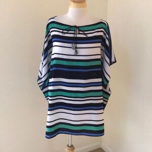 NWT! Top it off O/S white multi swim cover up
